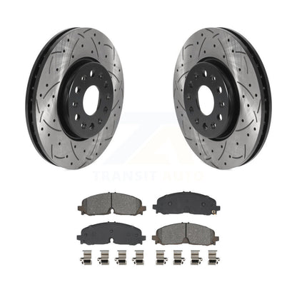 Kit de plaquettes semi-métalliques de Rotor de frein de fente de forage avant pour Chevrolet Traverse Blaze