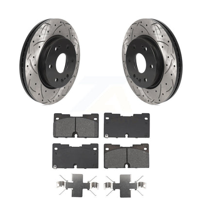 Kit de plaquettes semi-métalliques de Rotor de frein à fente avant percée pour GMC Chevrolet Silverad