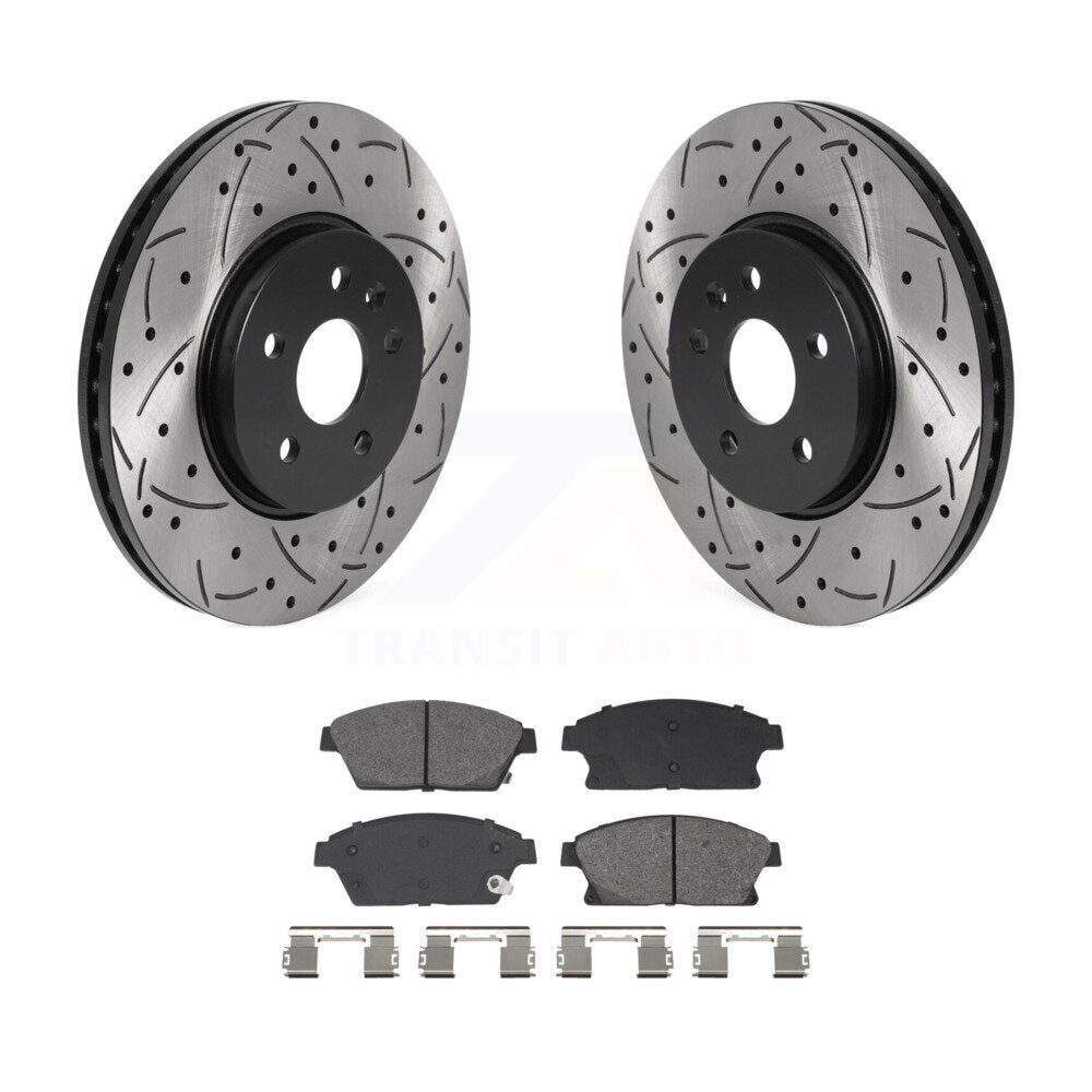 Kit de plaquettes semi-métalliques de Rotor de frein à disque de fente de forage avant pour Chevrolet Trax Buic