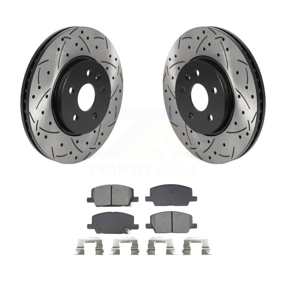 Rotors de frein à fente avant percés, Kit de plaquettes semi-métalliques pour Buick Encore Chevrole