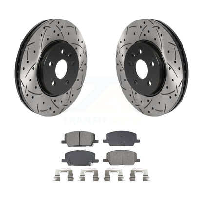 Rotors de frein à fente avant percés, Kit de plaquettes semi-métalliques pour Buick Encore Chevrole