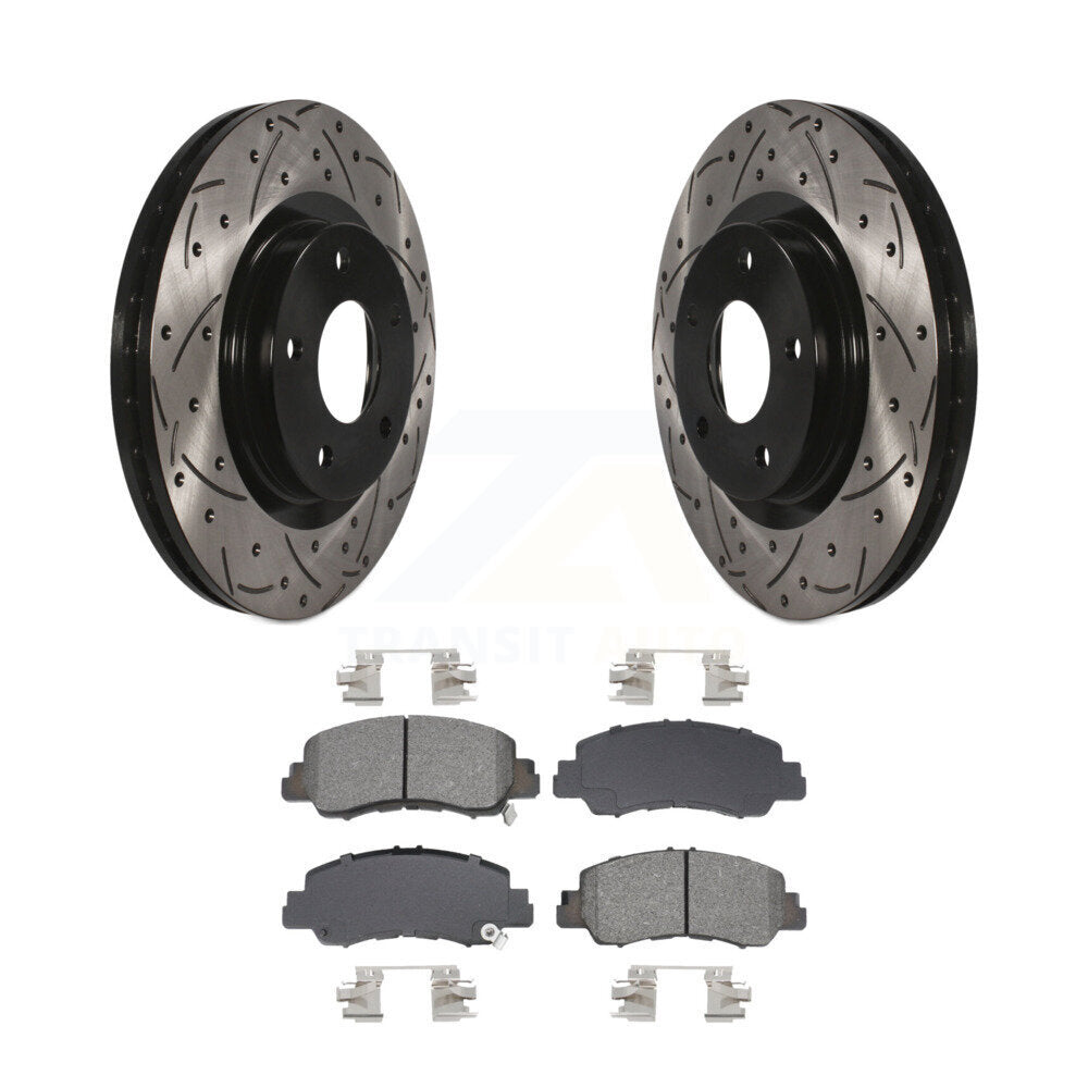 Kit de plaquettes semi-métalliques pour Rotors de frein à fente de forage avant, pour Mitsubishi Eclipse Cros