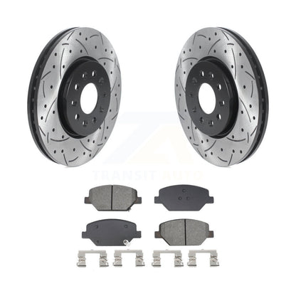 Rotor de frein à fente percée avant et Kit de plaquettes semi-métalliques pour Chevrolet Equinox GM