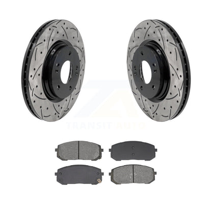 Kit de plaquettes semi-métalliques de Rotor de frein de fente de forage avant pour Hyundai Elantra Sonata E