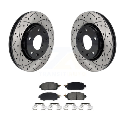 Kit de plaquettes semi-métalliques de rotors de frein à disque de fente de forage avant pour Nissan kick Sentr