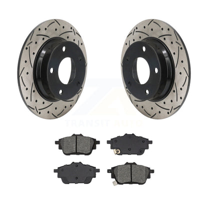 Kit de plaquettes semi-métalliques de rotors de frein à disque de fente de forage enduit arrière pour Nissan Sentr