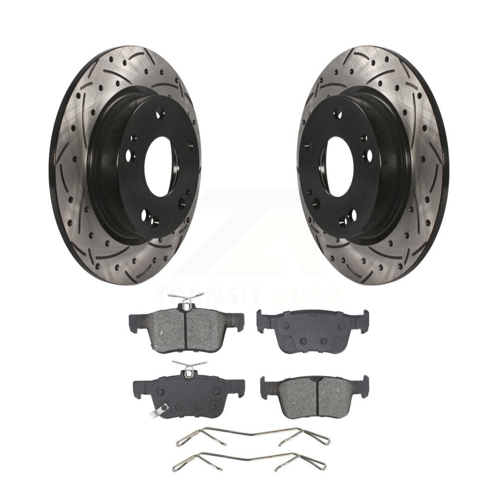 Kit de plaquettes semi-métalliques de Rotor de frein à disque à fente arrière percée pour Honda Civic Insigh