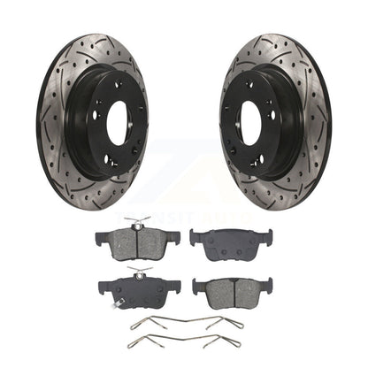 Kit de plaquettes semi-métalliques de Rotor de frein à disque à fente arrière percée pour Honda Civic Insigh