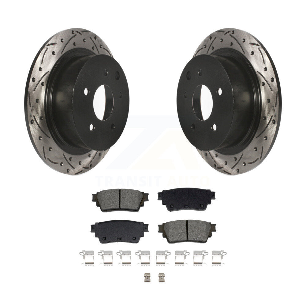 Kit de plaquettes de frein semi-métalliques pour rotors de frein à fente arrière percés pour Nissan Altima AW 19-20