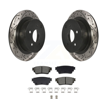 Kit de plaquettes de frein semi-métalliques pour rotors de frein à fente arrière percés pour Nissan Altima AW 19-20