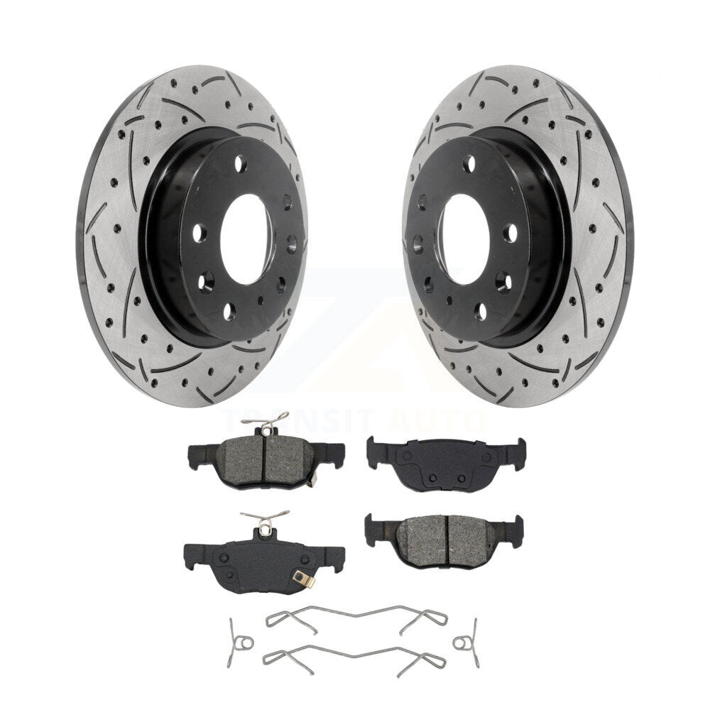 Kit de plaquettes semi-métalliques de Rotor de frein à disque à fente arrière percée pour Mazda 3 CX-30 Spor