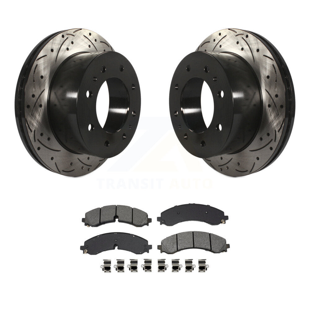 Rotors de frein à fente arrière, Kit de plaquettes semi-métalliques pour GMC Chevrolet Sierra 250