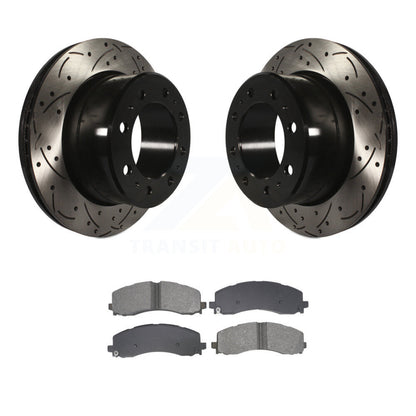 Rotors de frein à disque à fente de perçage arrière, Kit de plaquettes semi-métalliques pour Ram 2500 350