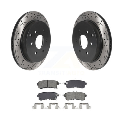 Kit de plaquettes semi-métalliques de rotors de frein de fente de forage arrière pour INFINITI QX80 Nissan QX5