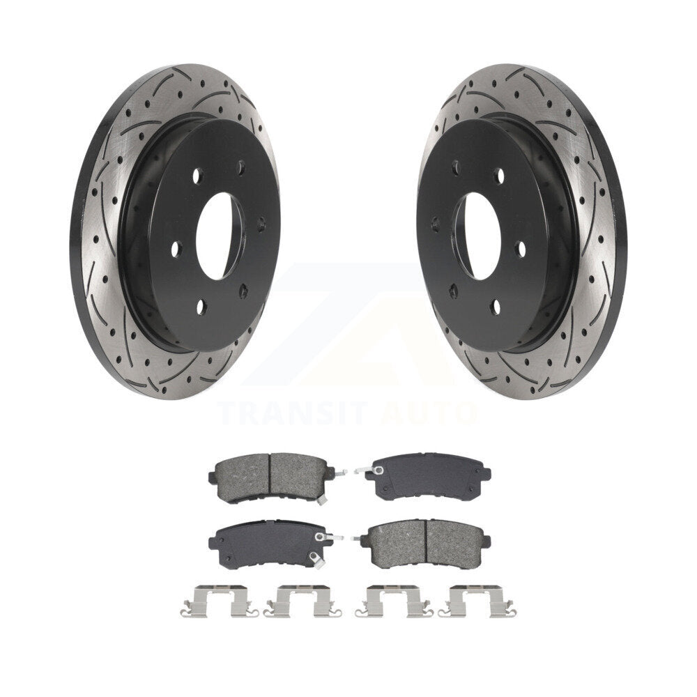 Kit de plaquettes semi-métalliques pour rotors de frein à disque, fente de perçage arrière, pour Nissan Armad