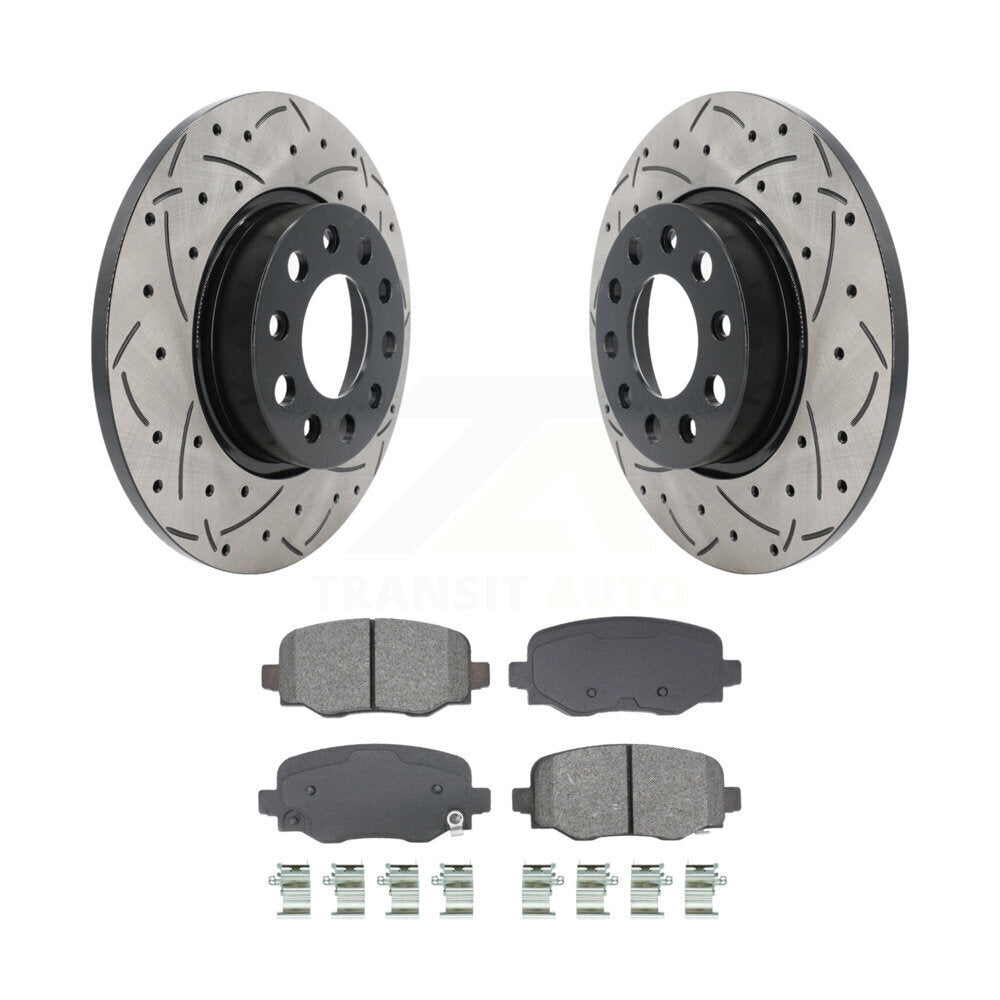 Rotors de frein à fente arrière percés, Kit de plaquettes semi-métalliques pour Jeep Renegade Fiat 500