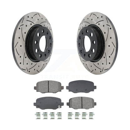 Rotors de frein à fente arrière percés, Kit de plaquettes semi-métalliques pour Jeep Renegade Fiat 500