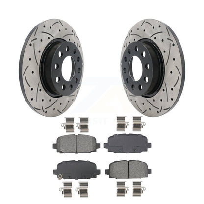 Kit de plaquettes semi-métalliques de Rotor de frein à disque à fente percée à revêtement arrière pour Jeep Compas