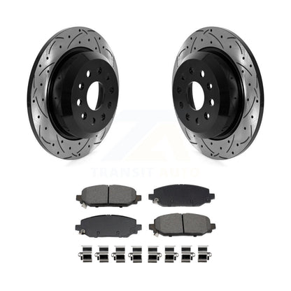 Kit de plaquettes semi-métalliques de Rotor de frein à disque de fente de forage arrière pour Jeep Wrangler Rubico