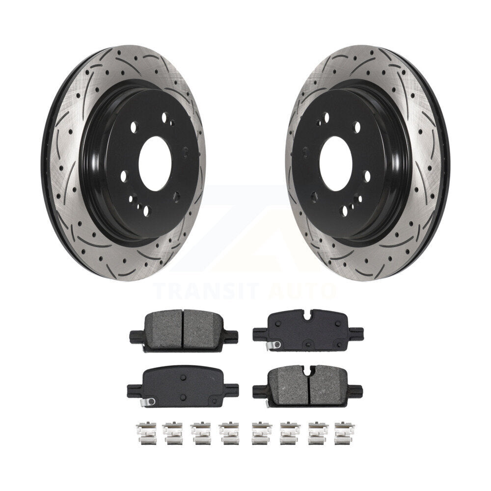 Kit de plaquettes semi-métalliques de Rotor de frein de fente de forage arrière pour GMC Chevrolet Silverado X