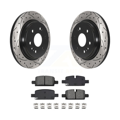 Kit de plaquettes semi-métalliques de Rotor de frein de fente de forage arrière pour GMC Chevrolet Silverado X