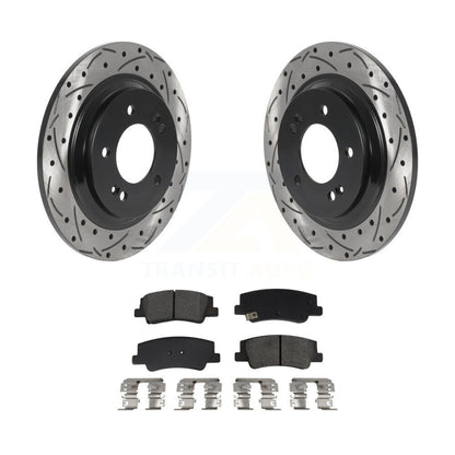 Kit de plaquettes semi-métalliques de Rotor de frein de fente de forage arrière pour Hyundai Sonata Kia Niro E