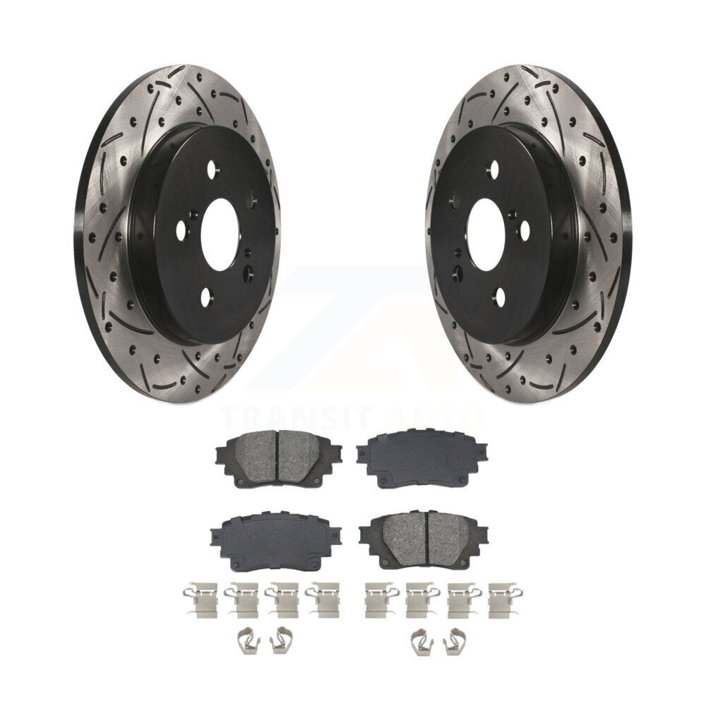 Kit de plaquettes semi-métalliques de Rotor de frein à fente arrière percée pour Toyota Corolla 2019 1.8