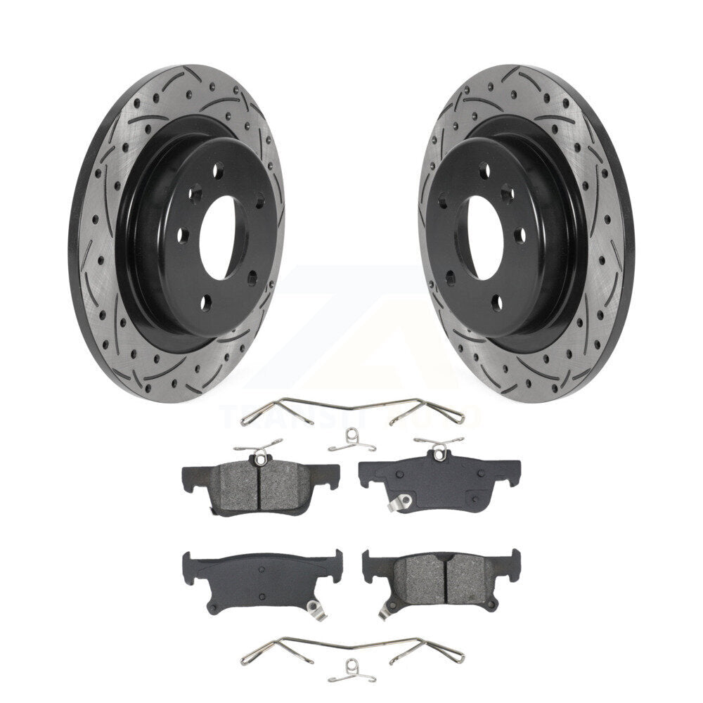 Kit de plaquettes semi-métalliques de Rotor de frein à disque de fente de forage enduit arrière pour Buick Envisio