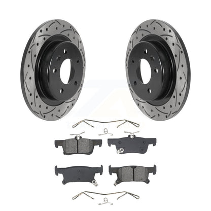 Kit de plaquettes semi-métalliques de Rotor de frein à disque de fente de forage enduit arrière pour Buick Envisio