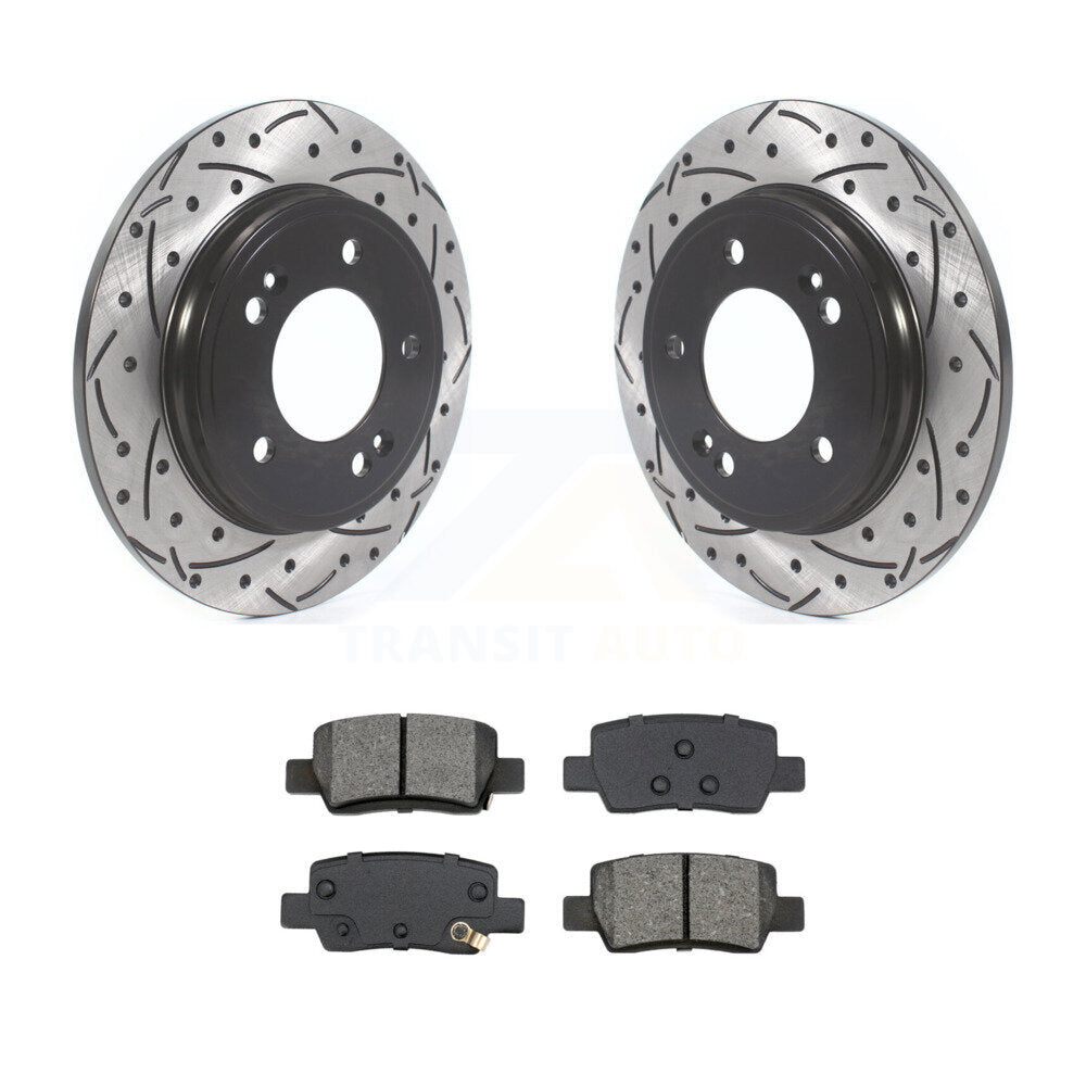 Kit de plaquettes semi-métalliques pour rotors de frein à disque, fente de perçage arrière, pour Hyundai Elantr