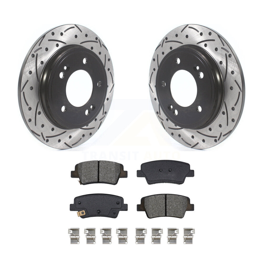 Kit de plaquettes semi-métalliques pour rotors de frein à disque, fente de perçage arrière, pour Hyundai Elantr