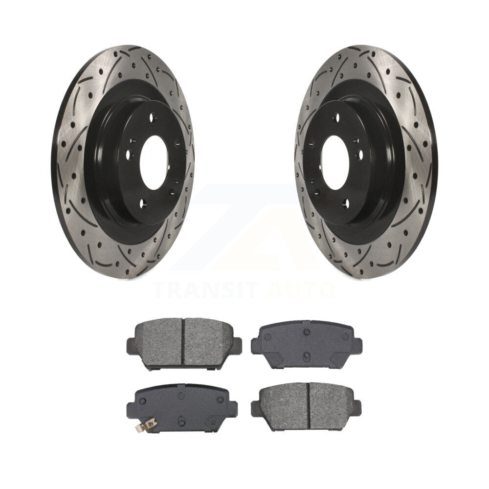 Kit de plaquettes semi-métalliques de Rotor de frein à fente arrière percée pour Mitsubishi Eclipse Cros