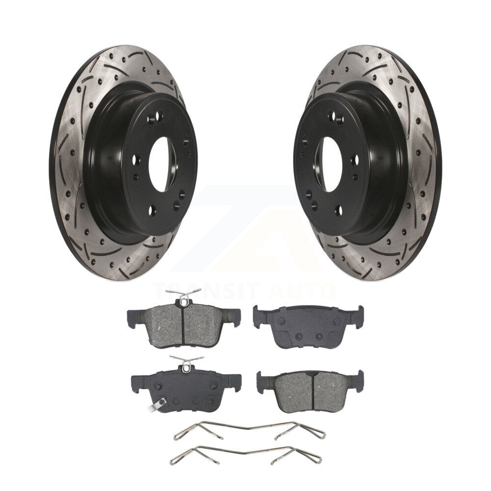 Kit de rotor de frein à fente arrière percée et de plaquettes semi-métalliques pour Honda Accor 2018 – 2022