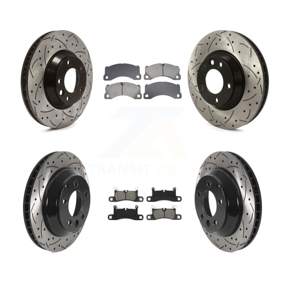 Kit de rotors de frein à disque avant et arrière et plaquettes semi-métalliques (6 pièces) pour Porsche Cayenn