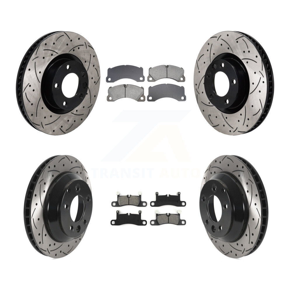 Kit de rotors de frein à disque avant et arrière et plaquettes semi-métalliques (6 pièces) pour Volkswagen Touare