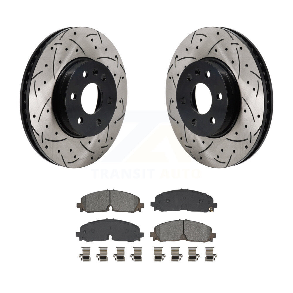 Rotors de frein à fente avant percés, Kit de plaquettes semi-métalliques pour Chevrolet Colorado GM