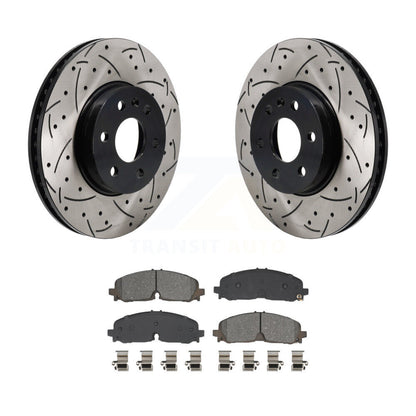 Rotors de frein à fente avant percés, Kit de plaquettes semi-métalliques pour Chevrolet Colorado GM