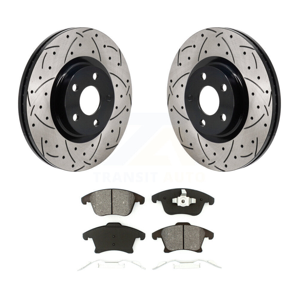 Kit de plaquettes de frein semi-métalliques pour rotors de frein à fente avant percés pour Lincoln MKZ 2.0 17-20