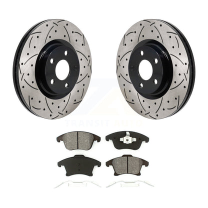 Kit de plaquettes de frein semi-métalliques pour rotors de frein à fente avant percés pour Lincoln MKZ 2.0 17-20