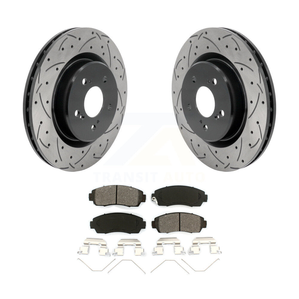 Kit de plaquettes de frein semi-métalliques pour rotors de frein à fente avant pour Acura TLX 2021 2023 – 2.0