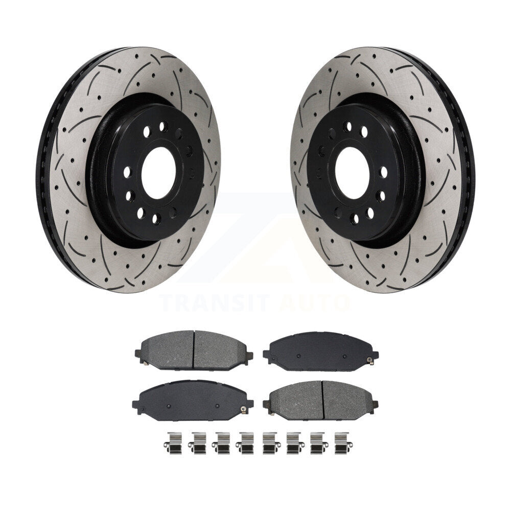 Rotors de frein à fente avant, Kit de plaquettes semi-métalliques pour Ram 1500 Jeep Wagoneer