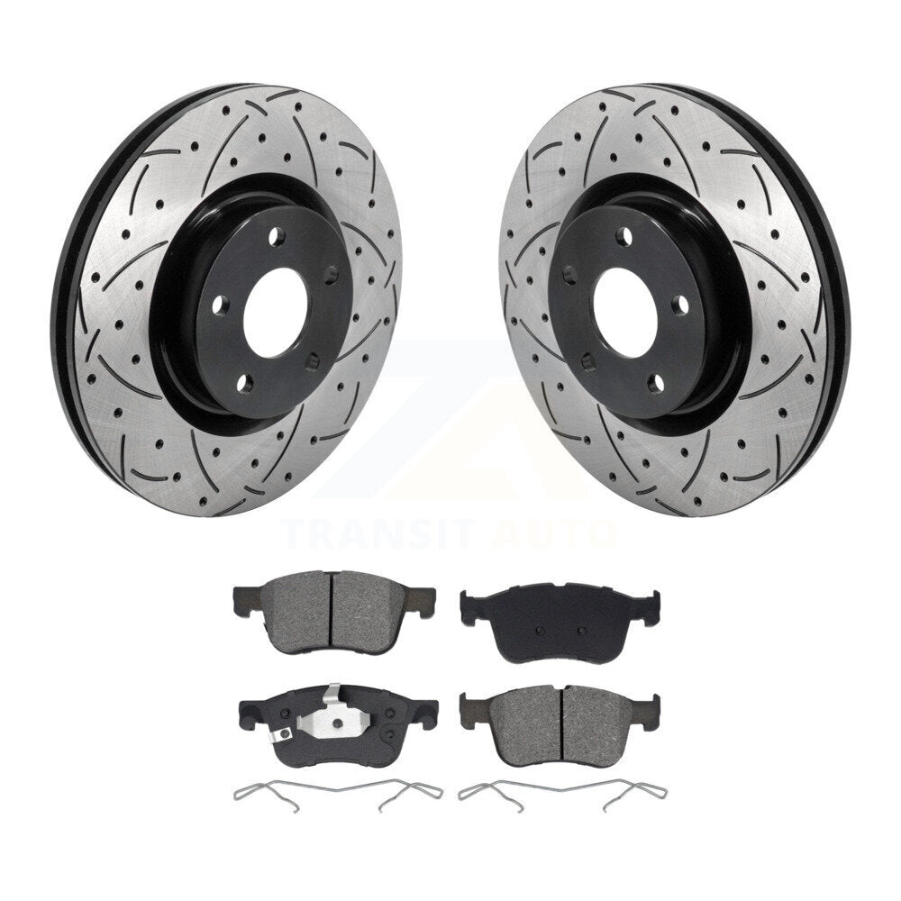 Kit de plaquettes semi-métalliques de Rotors de frein de fente de forage avant pour Ford Escape Bronco Spor