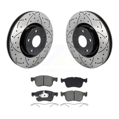 Kit de plaquettes semi-métalliques de Rotors de frein de fente de forage avant pour Ford Escape Bronco Spor