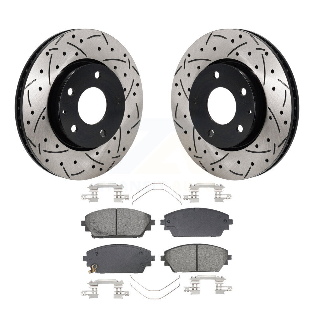 Rotors de frein à disque à fente avant, Kit de plaquettes semi-métalliques pour Mazda 3 Sport FW