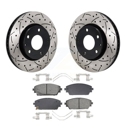 Rotors de frein à disque à fente avant, Kit de plaquettes semi-métalliques pour Mazda 3 Sport FW