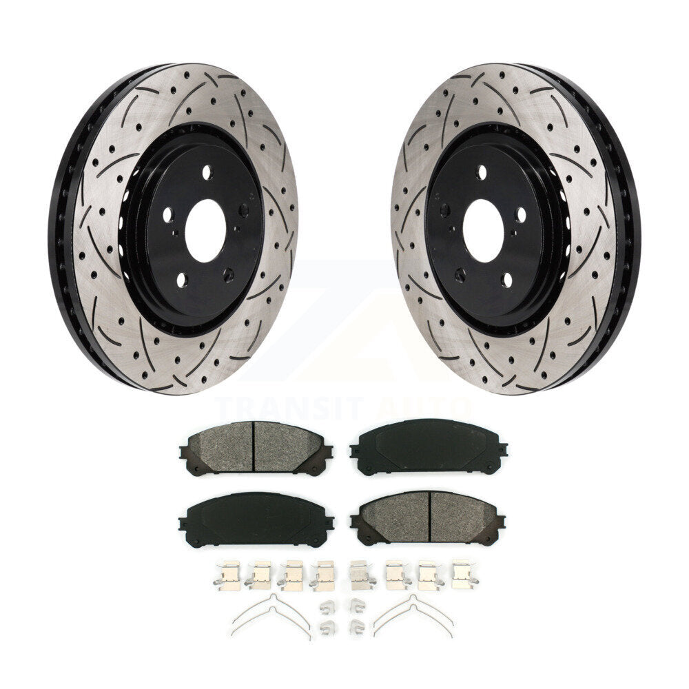 Kit de plaquettes semi-métalliques de Rotors de frein de fente de forage avant pour Toyota Sienna RAV4 Prim