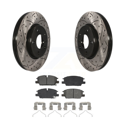 Rotor de frein à fente percée avant et Kit de plaquettes semi-métalliques pour Chevrolet GMC Terrai