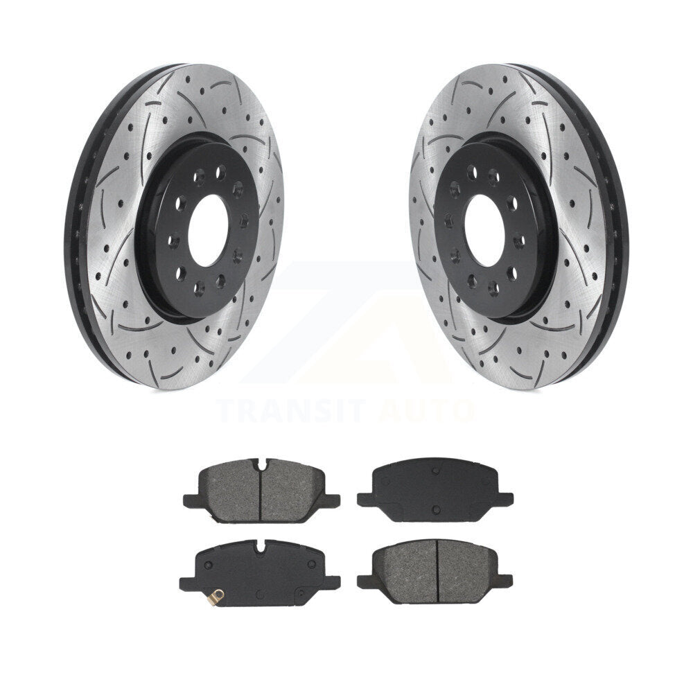 Rotor de frein à fente percée avant et Kit de plaquettes semi-métalliques pour Chevrolet Equinox GM