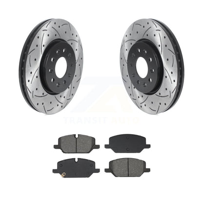 Rotor de frein à fente percée avant et Kit de plaquettes semi-métalliques pour Chevrolet Equinox GM
