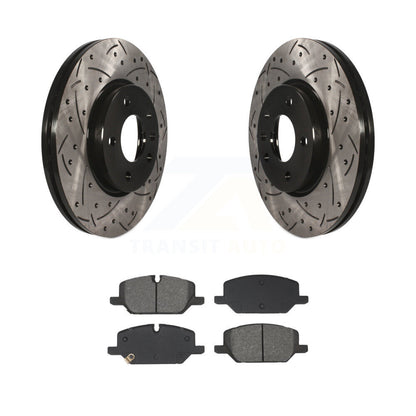Kit de plaquettes semi-métalliques de Rotor de frein à disque à fente percée à revêtement avant pour GMC Terrai